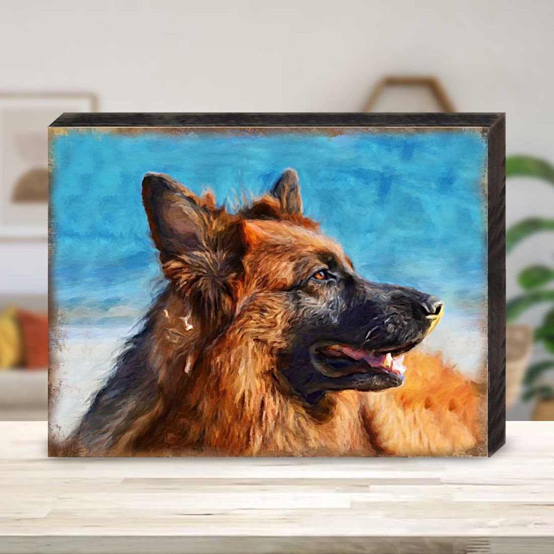 Amadeus German Shepherd Wooden Wall Art by Nature Wonders - Pets Dog and Cats Decor - 95343B