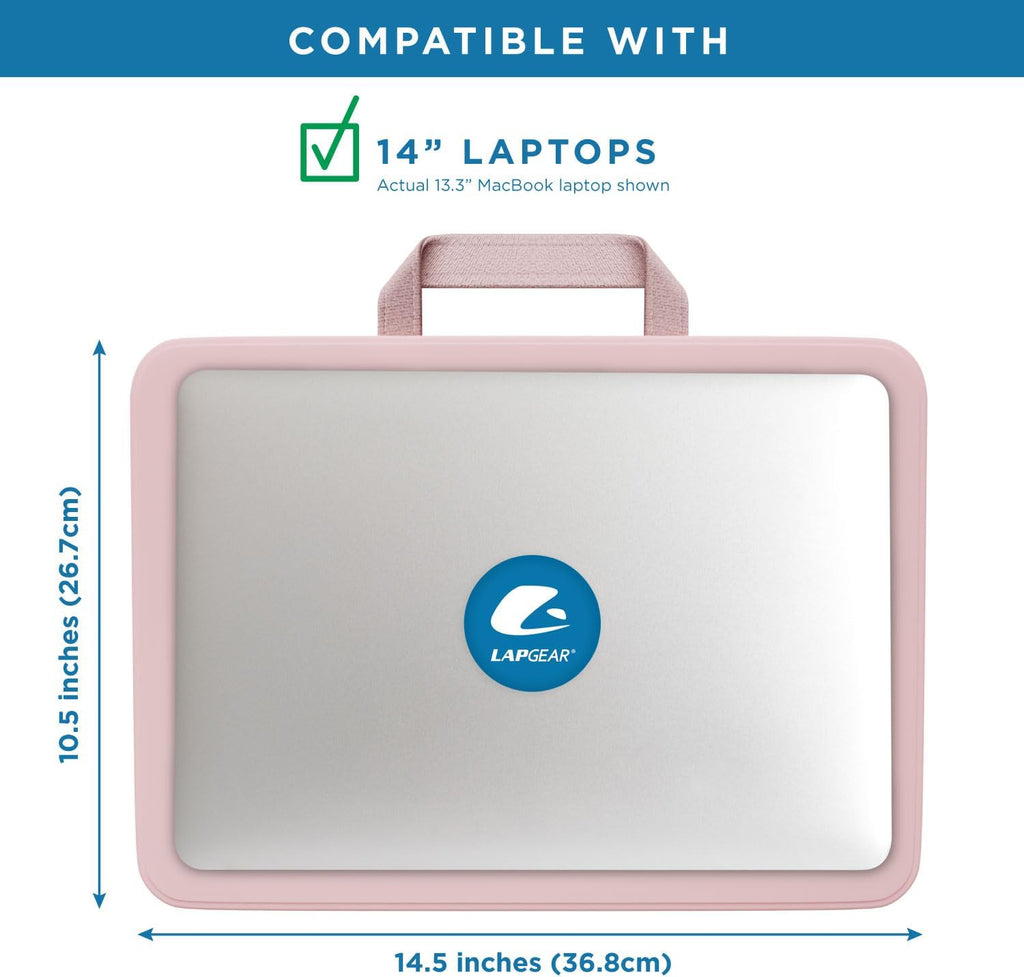 Compact Lap Desk – Fits up to 14″ Laptops – Rose Quartz – Style No.