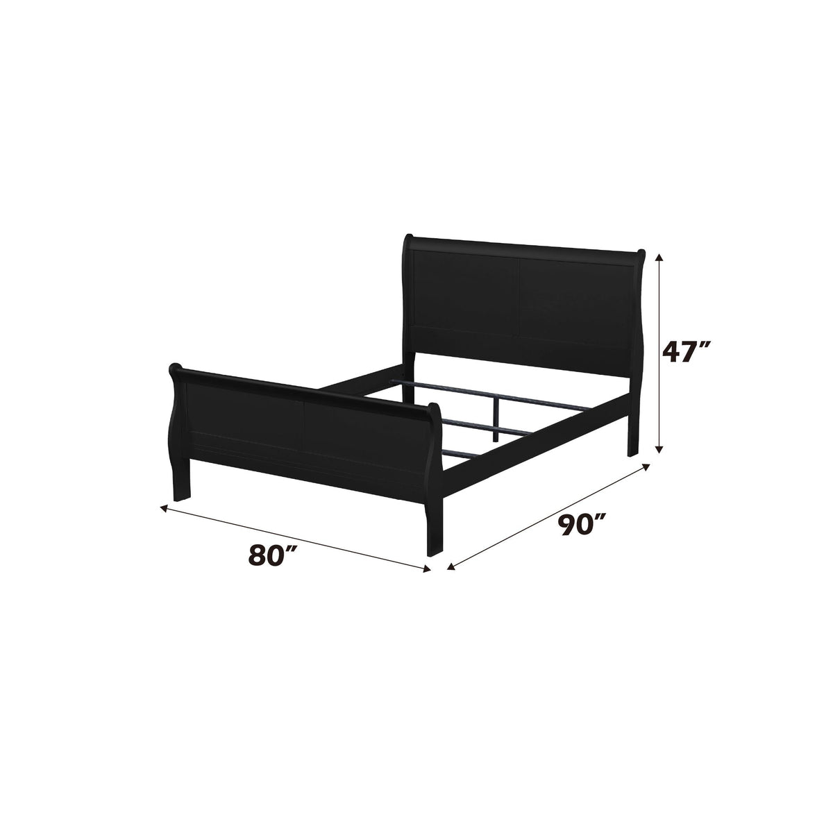 Louis Philippe Sleigh Style Bed