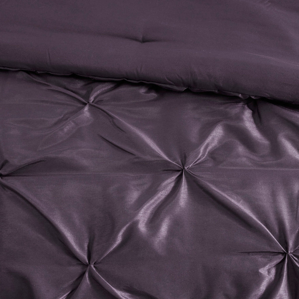 7 Piece Tufted Comforter Set Plum King