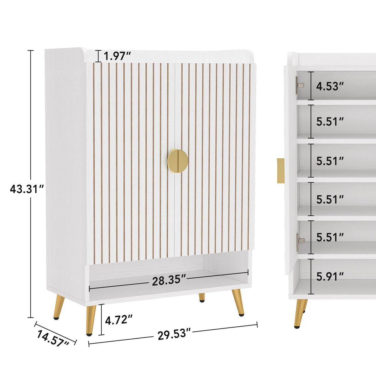 Shoe Cabinet With Doors, 7 Tier Storage Organizer