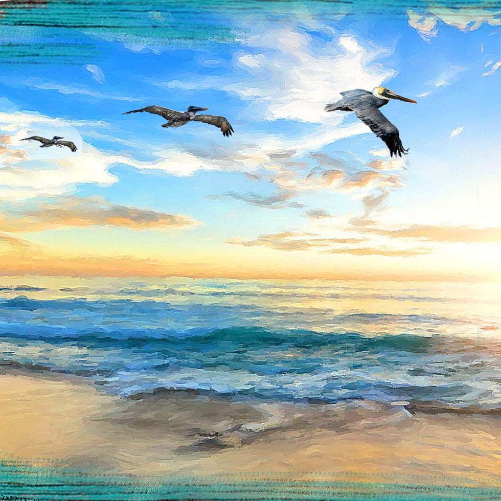 Sunset Surfboard Coastal Door Art by G. DeBrekht - Coastal Sea-Life Decor - 8490103HS