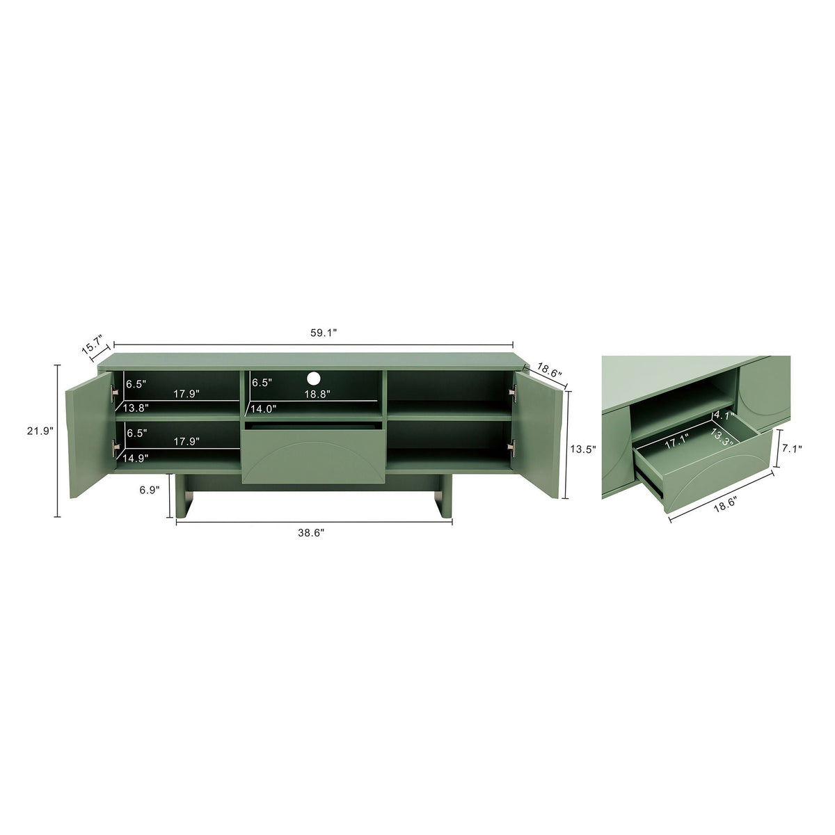 Ella - TV Stand With Adjustable Shelves