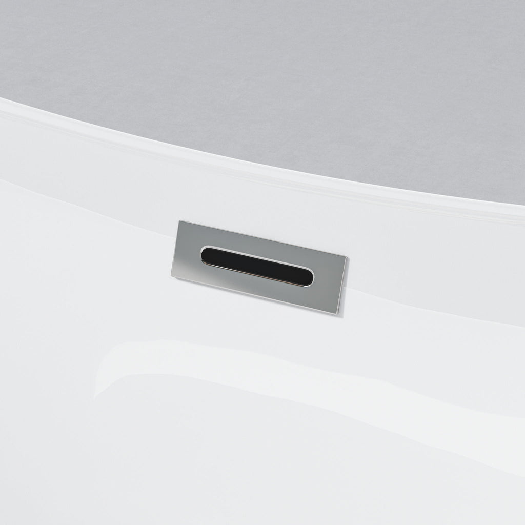 Freestanding Oval Bathtub With Overflow And Pop Up Drain, Double Walled Design - Gloss White