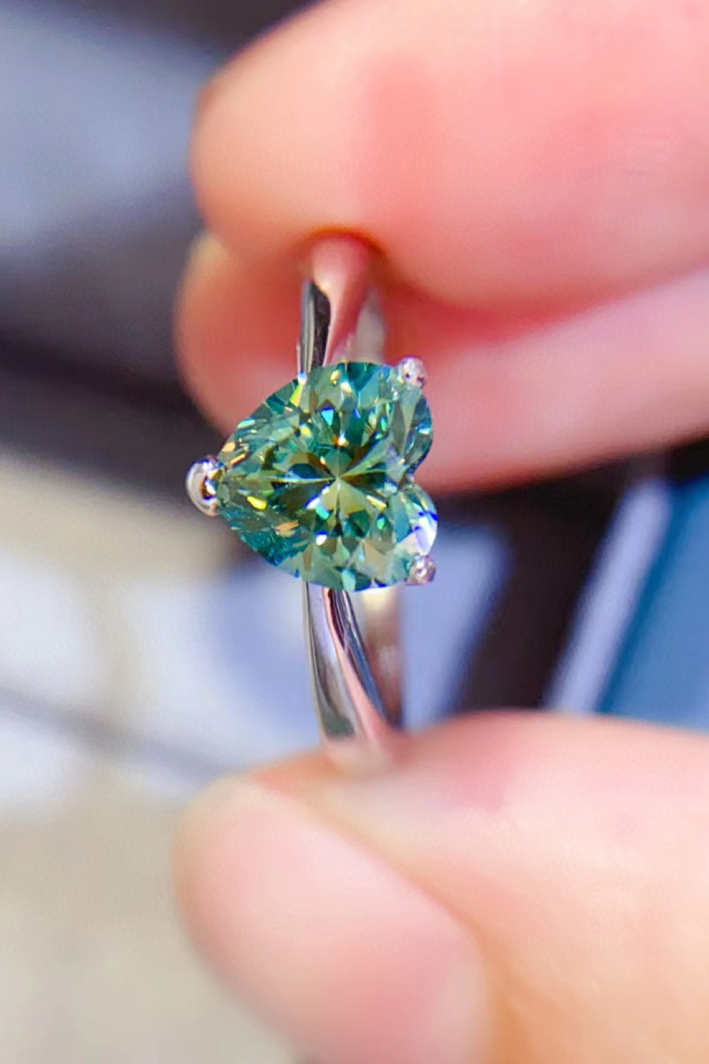 1 Carat Sparkala™ Heart Platinum Over Pure Sterling Silver Ring
