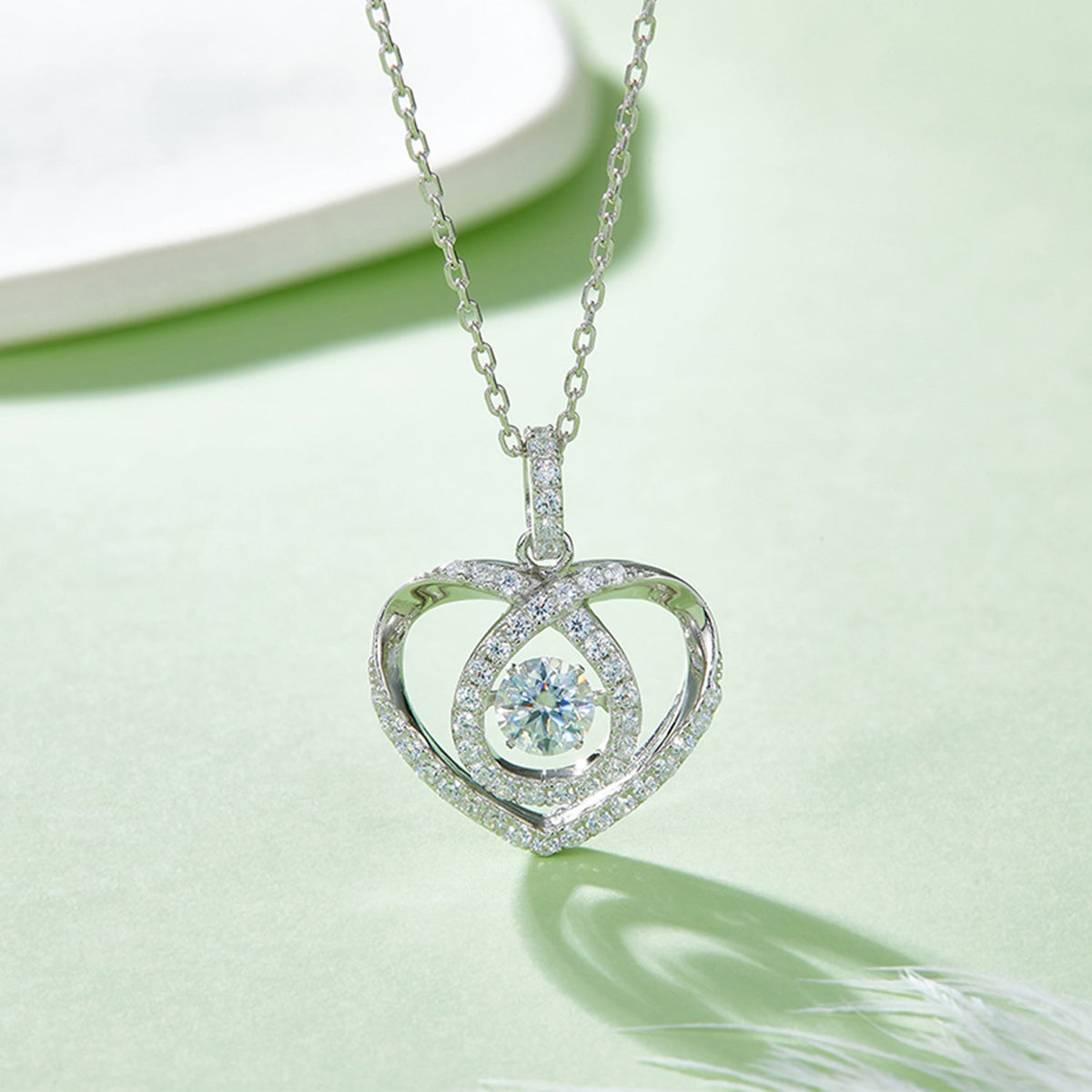 Sparkala™ Pure Sterling Silver Heart Shape Necklace