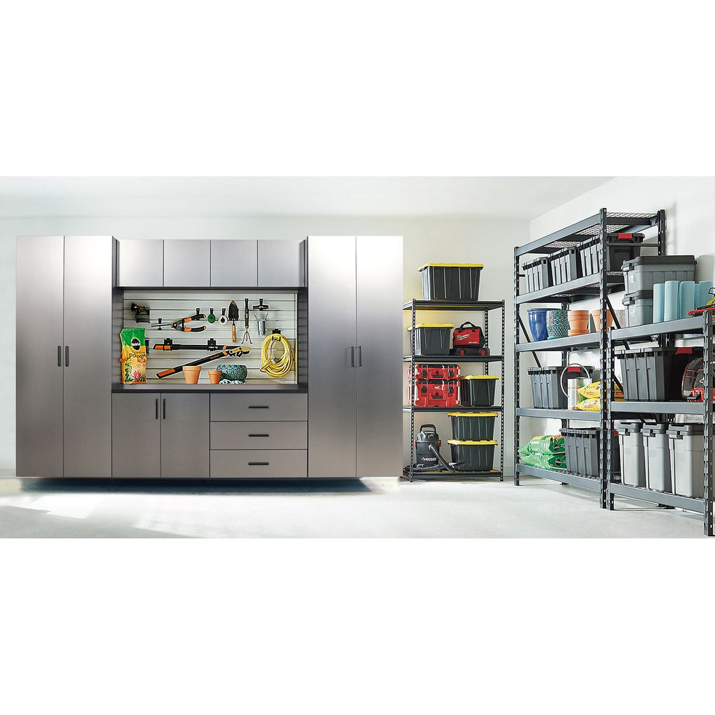 Astro Series - Wall Storage Cabinet With Soft Closing Drawers - Metallic Gray