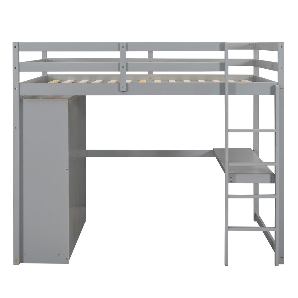 Loft Bed With Built In Wardrobe, Shelves And Drawers
