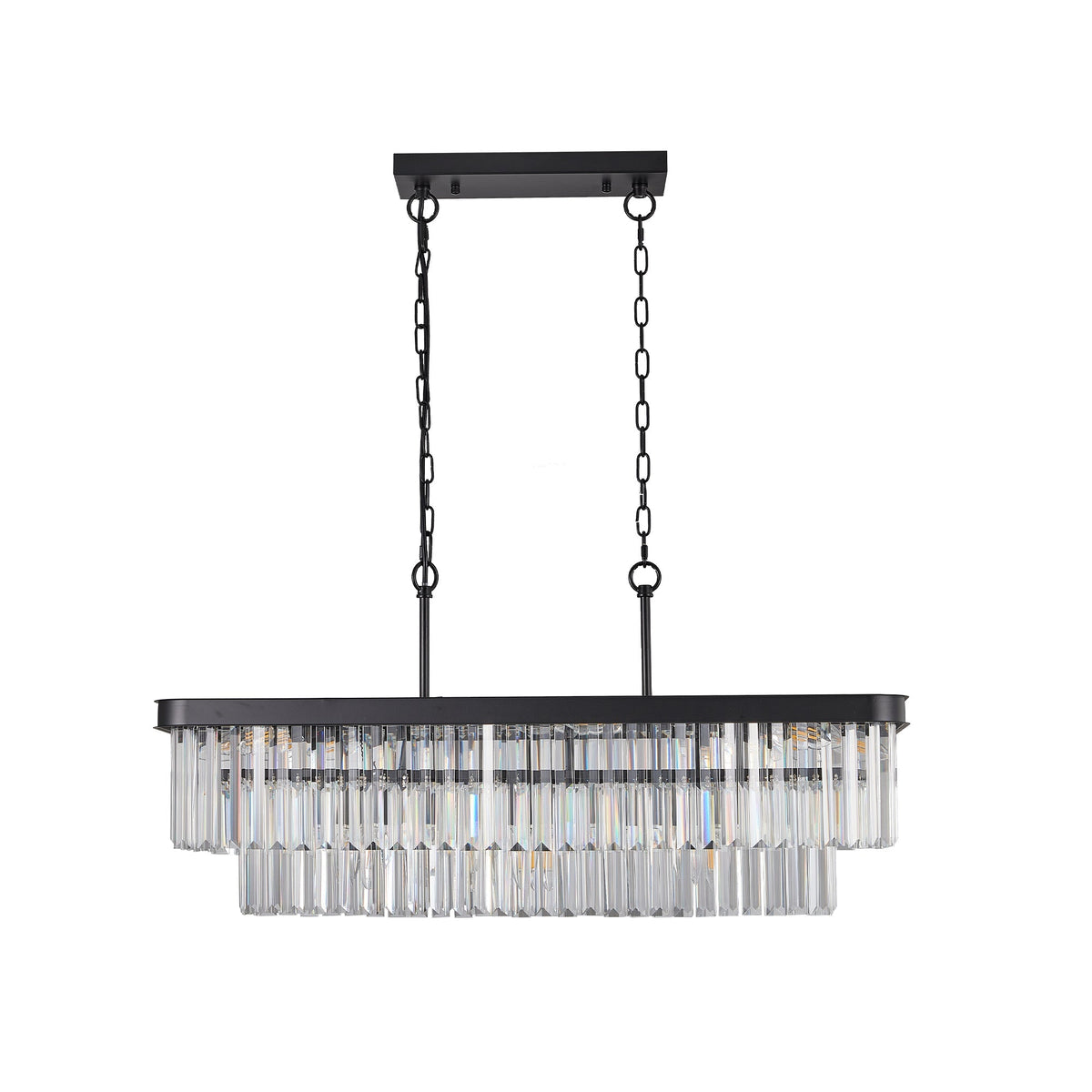 Rectangular Crystal Chandelier Adjustable