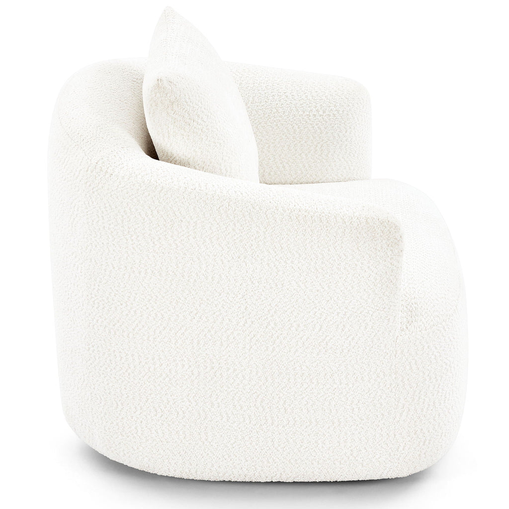 360° Swivel Barrel Sofa Chair With Throw Pillow, Upholstered Accent Chair