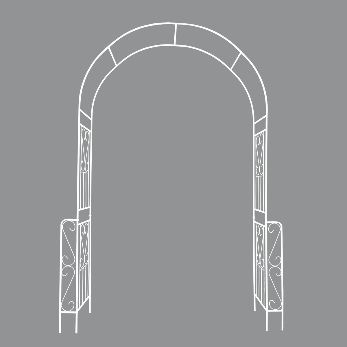 Metal Garden Arch W55'' x H94.5'' - Cream White Outdoor Arbor