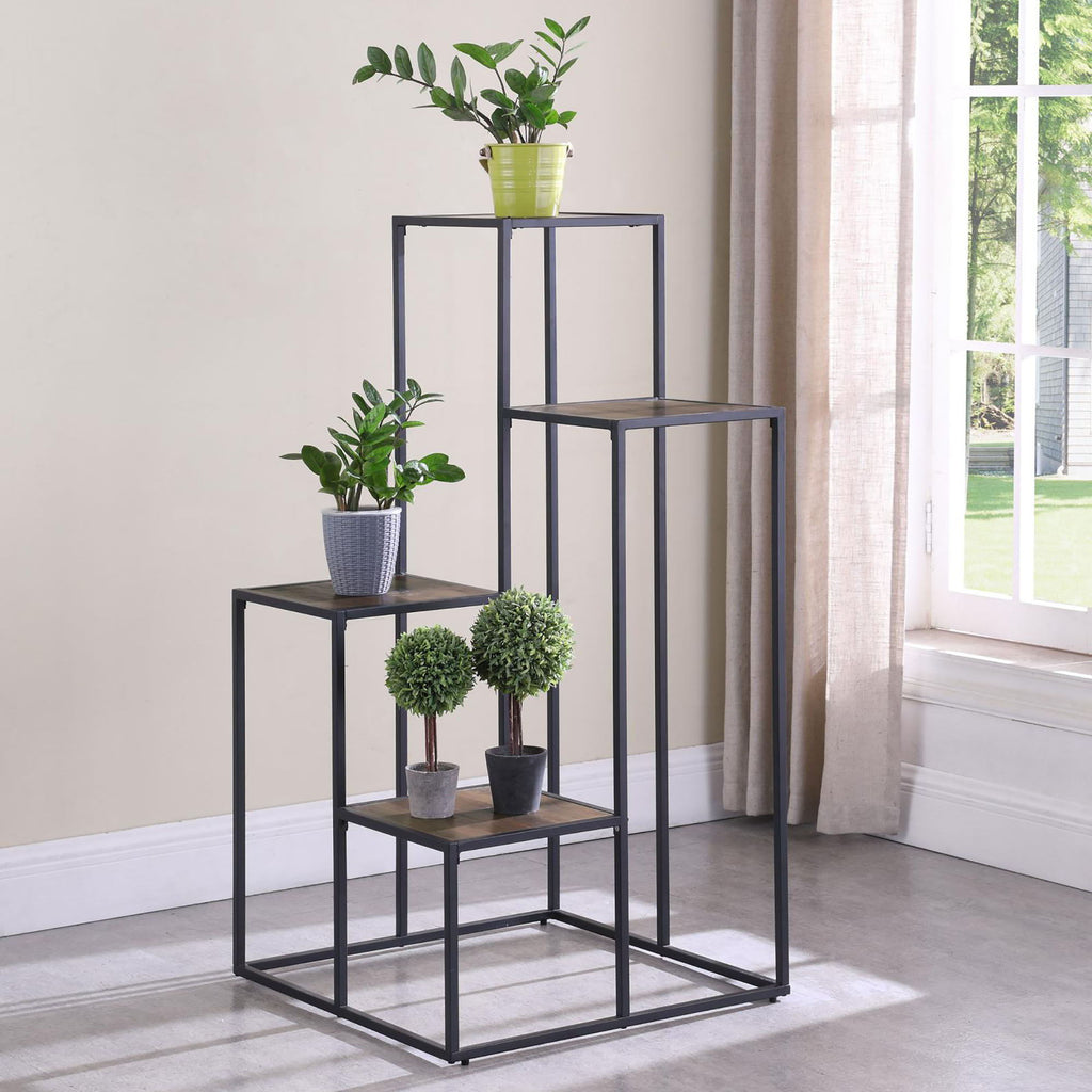 4 Tier Display Shelves - Black