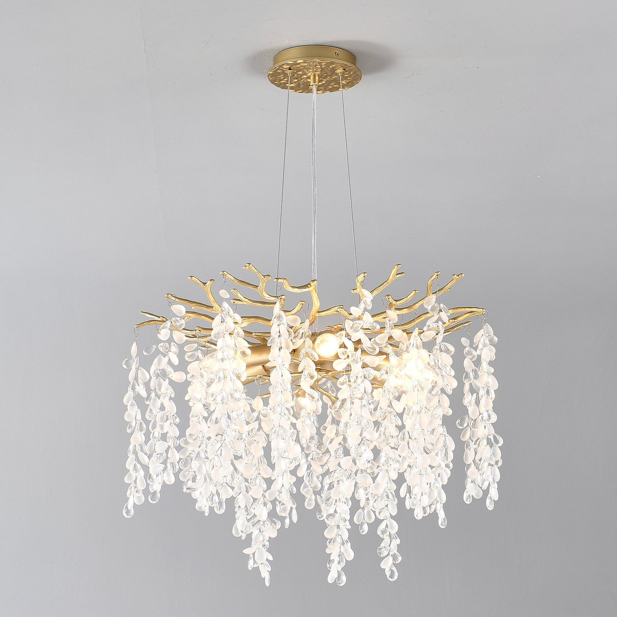 6-Light Chandelier Crystal Ceiling Lamp in Gold