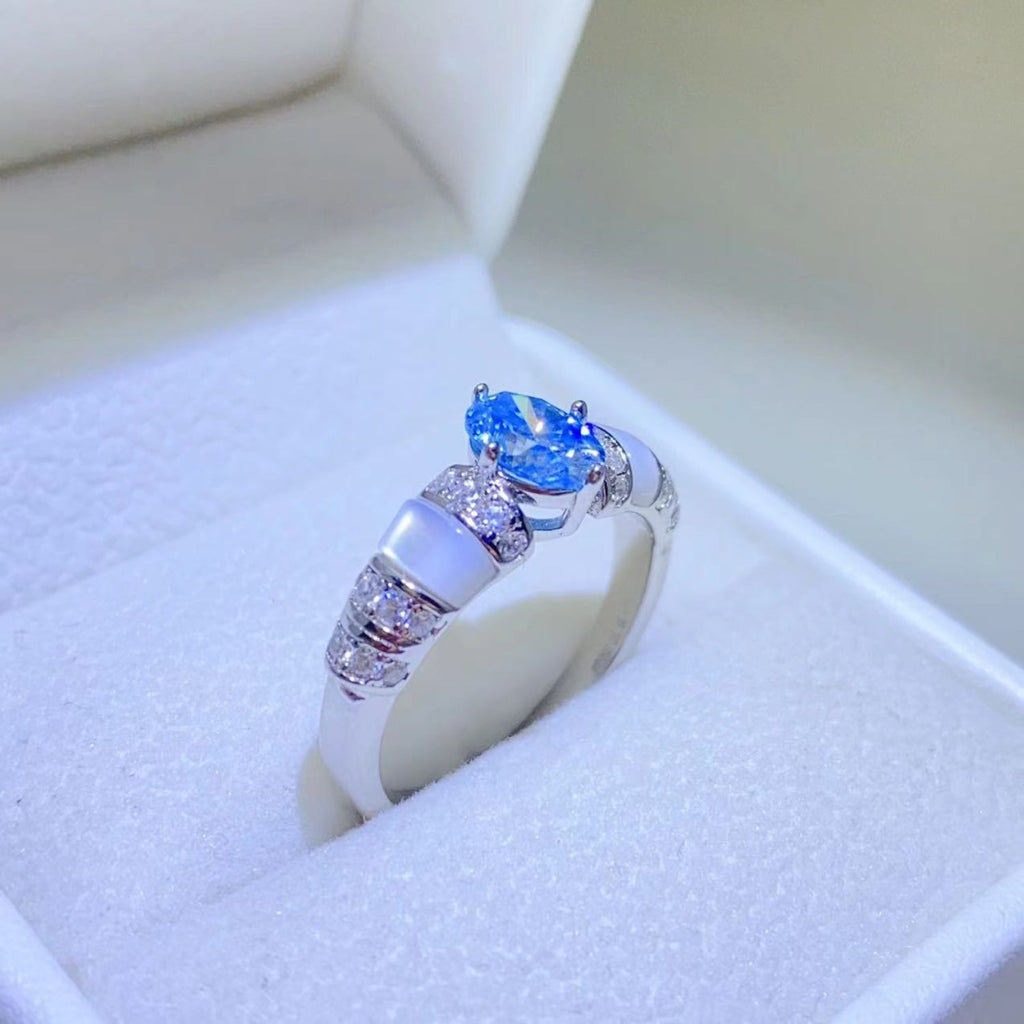 1 Carat Pink Oval-Cut Sparkala™ Pure Sterling Silver Ring