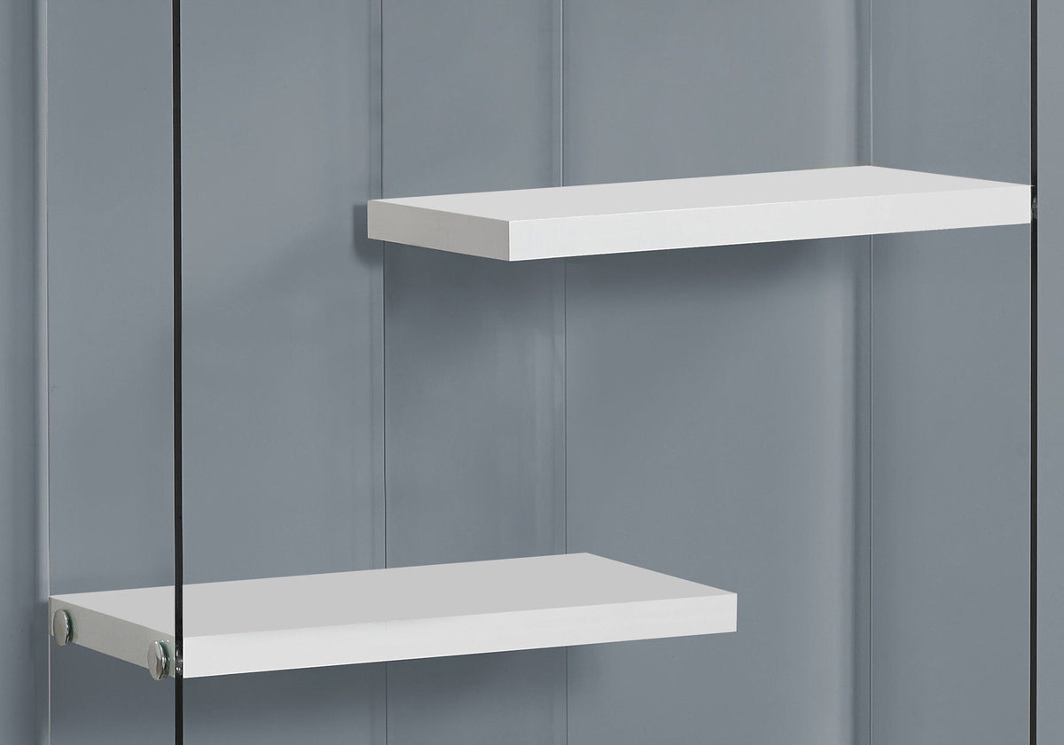 5-Tier Glossy White Bookshelf for Office and Home