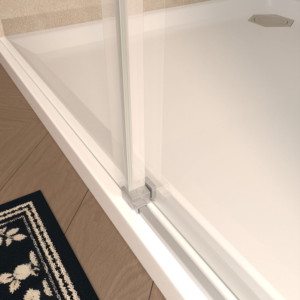 Frameless Single Sliding Shower Door With Handle
