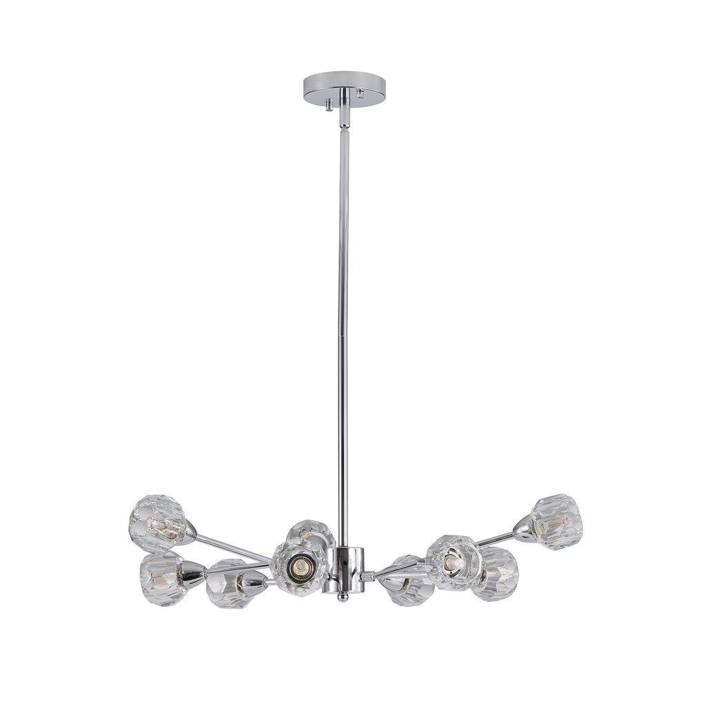 28" Modern Crystal Chandelier With 9 Lights