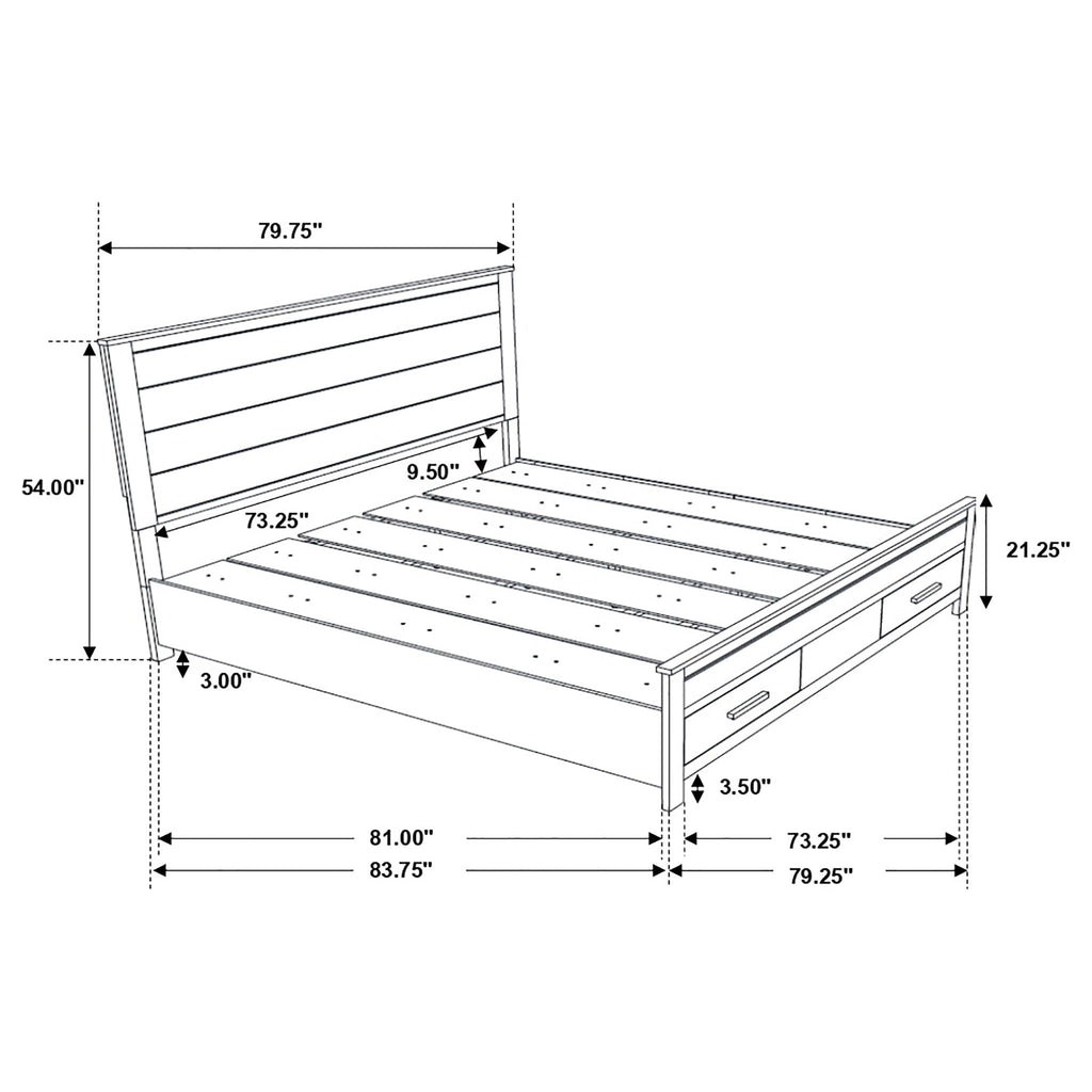 Greely - Eastern King Storage Bed - Brown