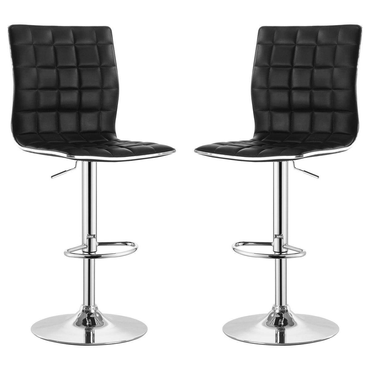 Waffle - Adjustable Bar Stool (Set of 2) - Black