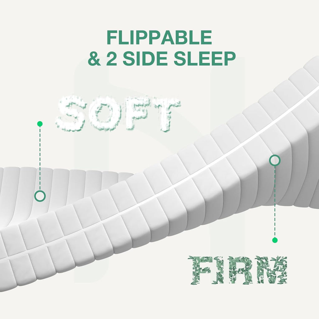 Full Size Mattress, 8 Inch Full Foam Mattress, Double Air Zone Full Size Mattresses with Flippable Design for Back & Side Sleeper, Tight Top Mattresses Fulls with Breathable Fabric Cover