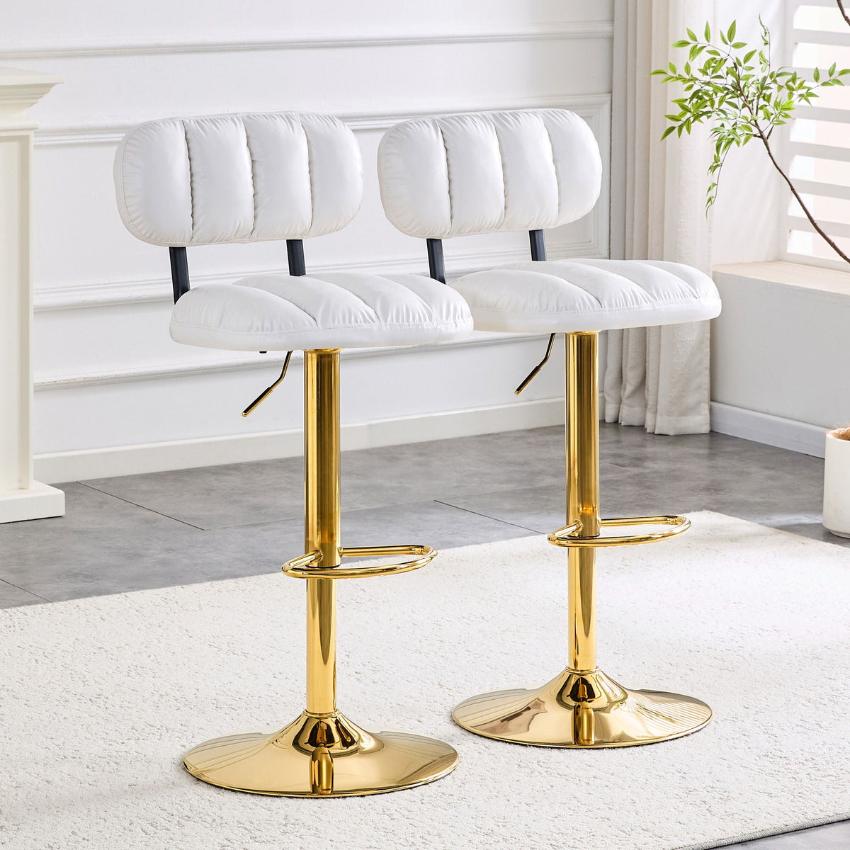Adjustable Height Bar Stools & Footrest For Kitchen Island (Set of 2)
