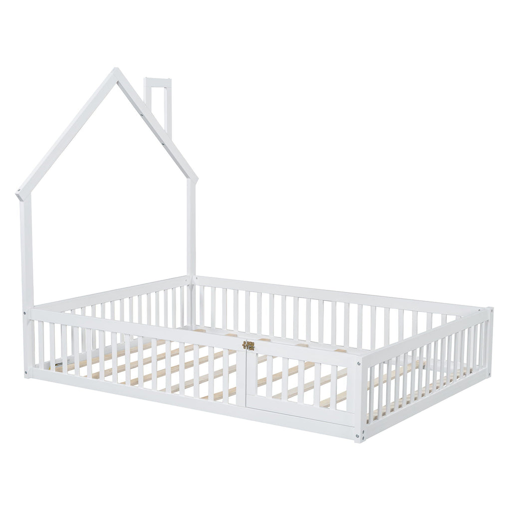 House Platform Bed With Guardrail