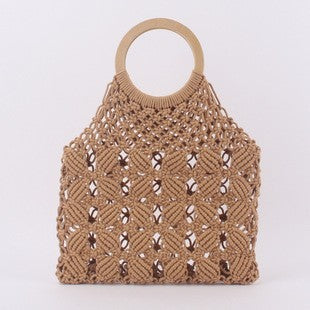 Handmade Rope Straw Fashion Vacation Travel Mori Style Women