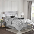 7 Piece Tufted Comforter Set Grey California King