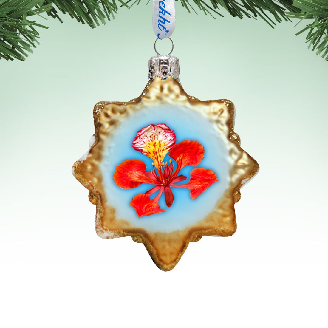Flower Mercury Glass Ornament by G. DeBrekht - Coastal Holiday Decor - 776285