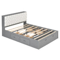 Platform Bed With Storage Headboard, Shoe Rack And 4 Drawers