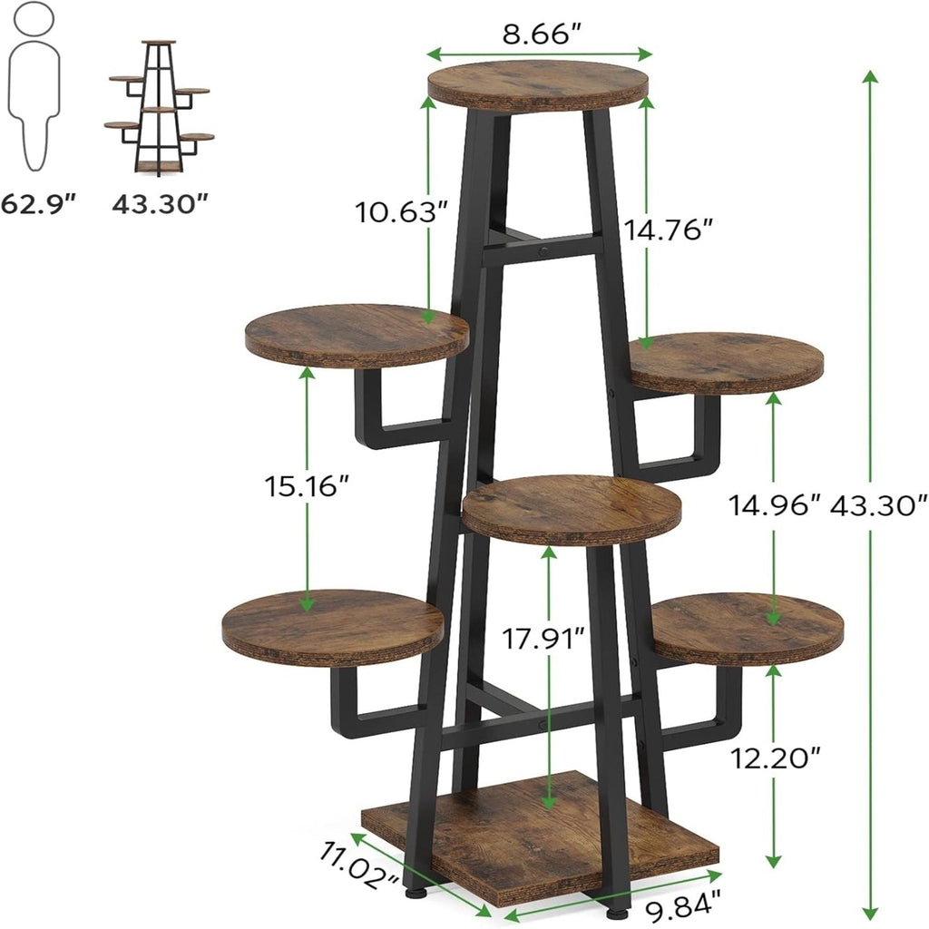 7 Tier Corner Plant Shelf With High Low Design For Living Room