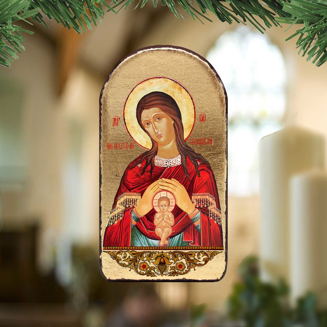 Blessed Virgin Mary Life-giving Religious Christian Sacred Icon Ornament - Inspirational Icon Decor - 87017