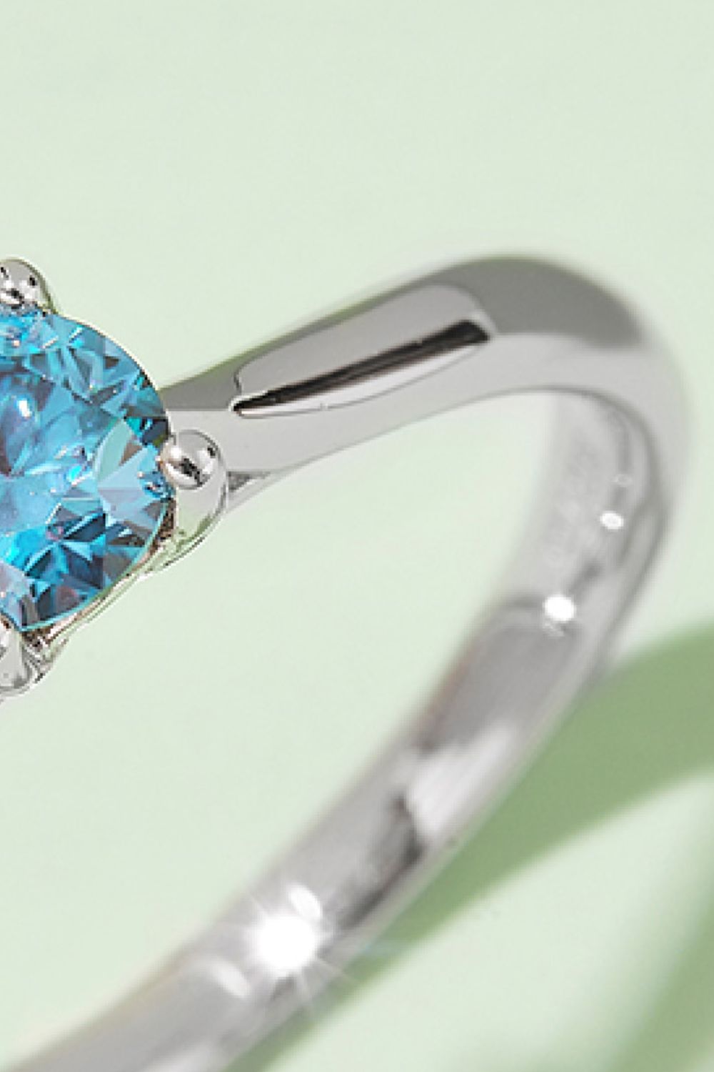 Sparkala™ Contrast Platinum Over Pure Sterling Silver Solitaire Ring (Yellow, Pink, or Blue)
