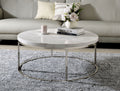 Zaidee Marble Top Nickel Coffee Table - White