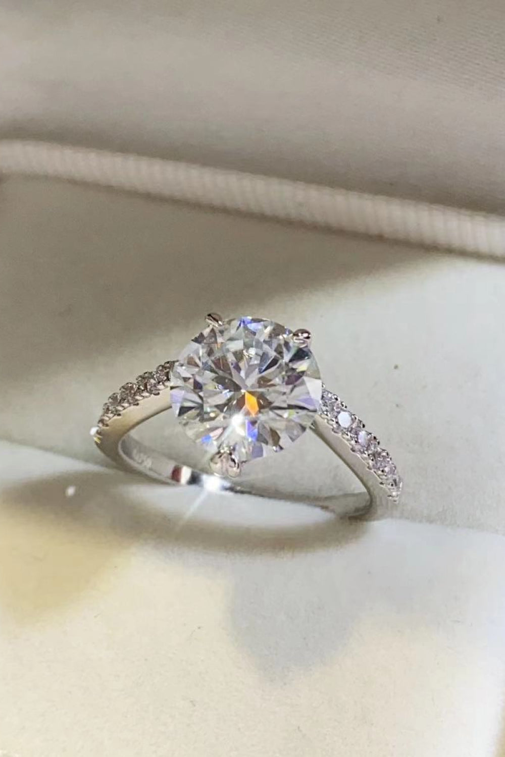 3 Carat Brilliant Round Cut Sparkala™ Platinum Over Pure Sterling Silver Ring