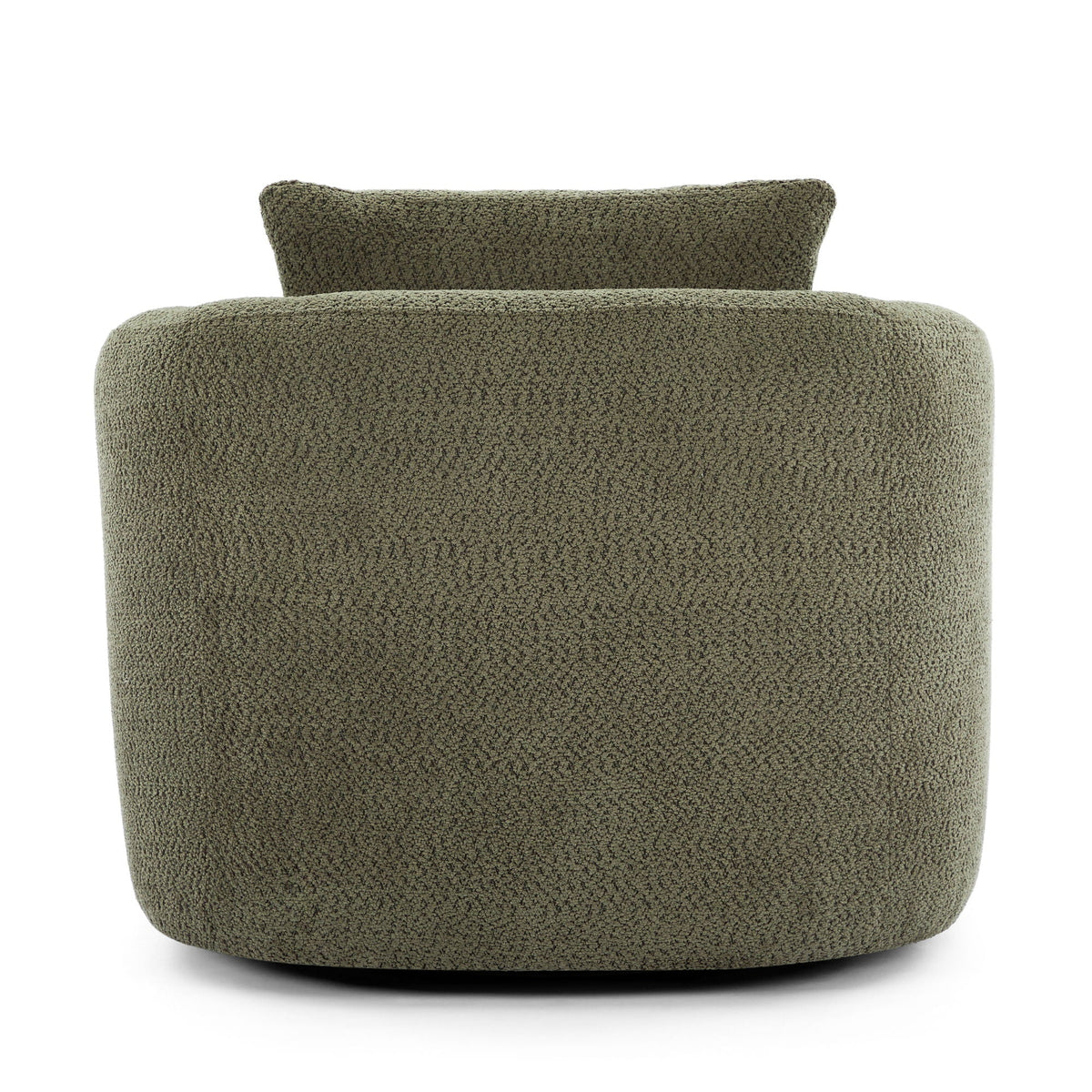360° Swivel Barrel Sofa Chair With Throw Pillow, Upholstered Accent Chair