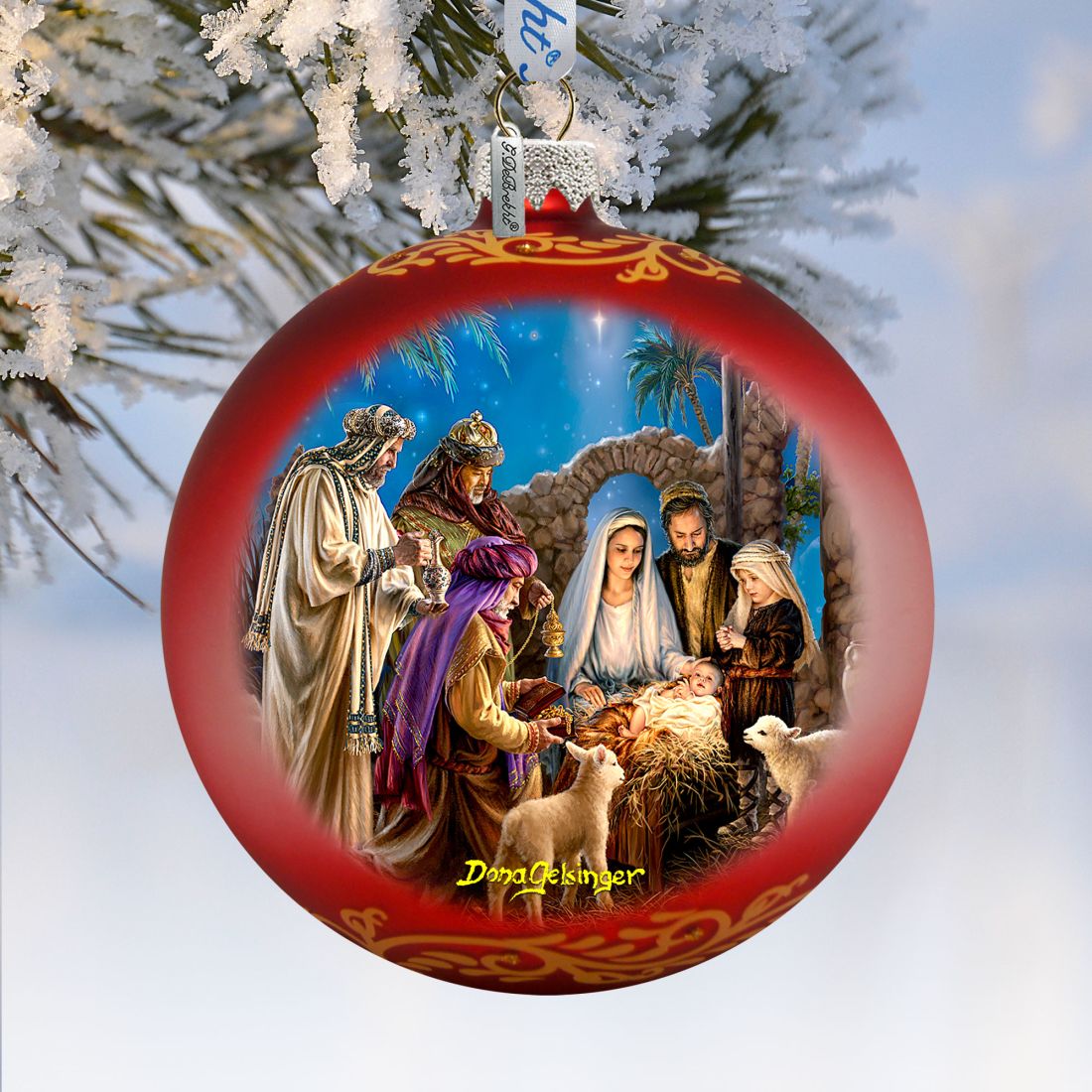Holy Night Nativity Glass Ornament Limited Edition by D. Gelsinger - Nativity Holiday Decor - 73898-1208