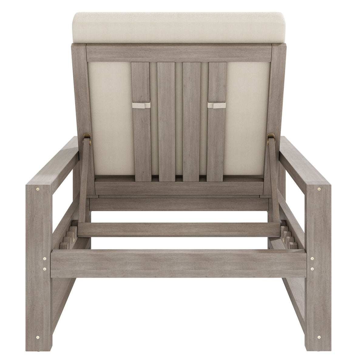Outdoor Lounge Chairs, 5 Position Chaise Lounge With Adjustable Backrest (Set of 2) - Gray