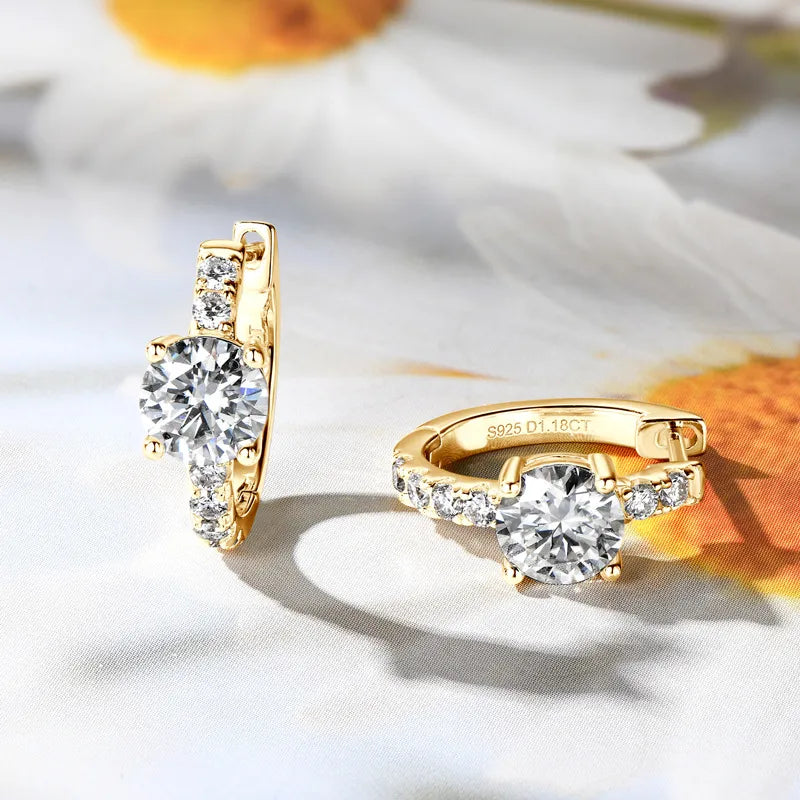 2.36 Carat Sparkala™ Zircon 925 Sterling Silver Hoop Earrings