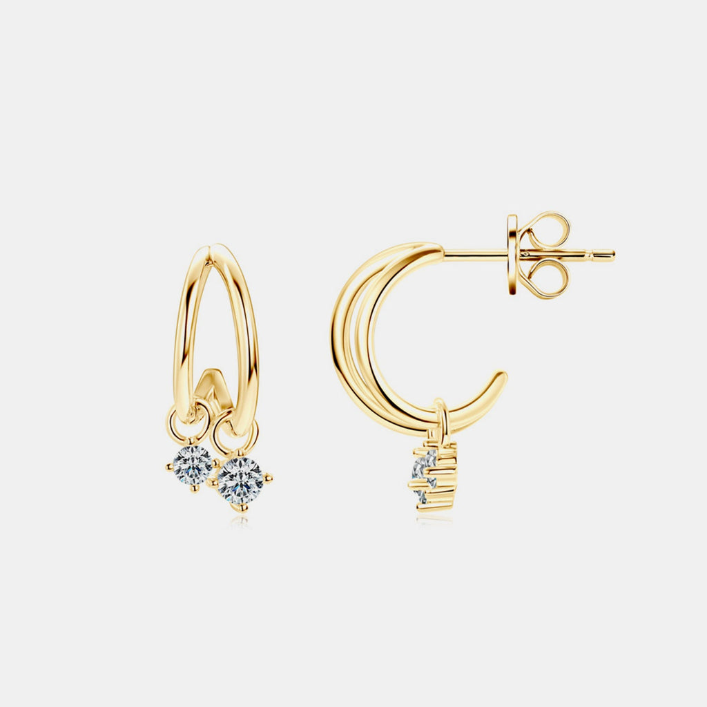 Platinum-Plated Pure Sterling Silver Sparkala™ C-Hoop Earrings