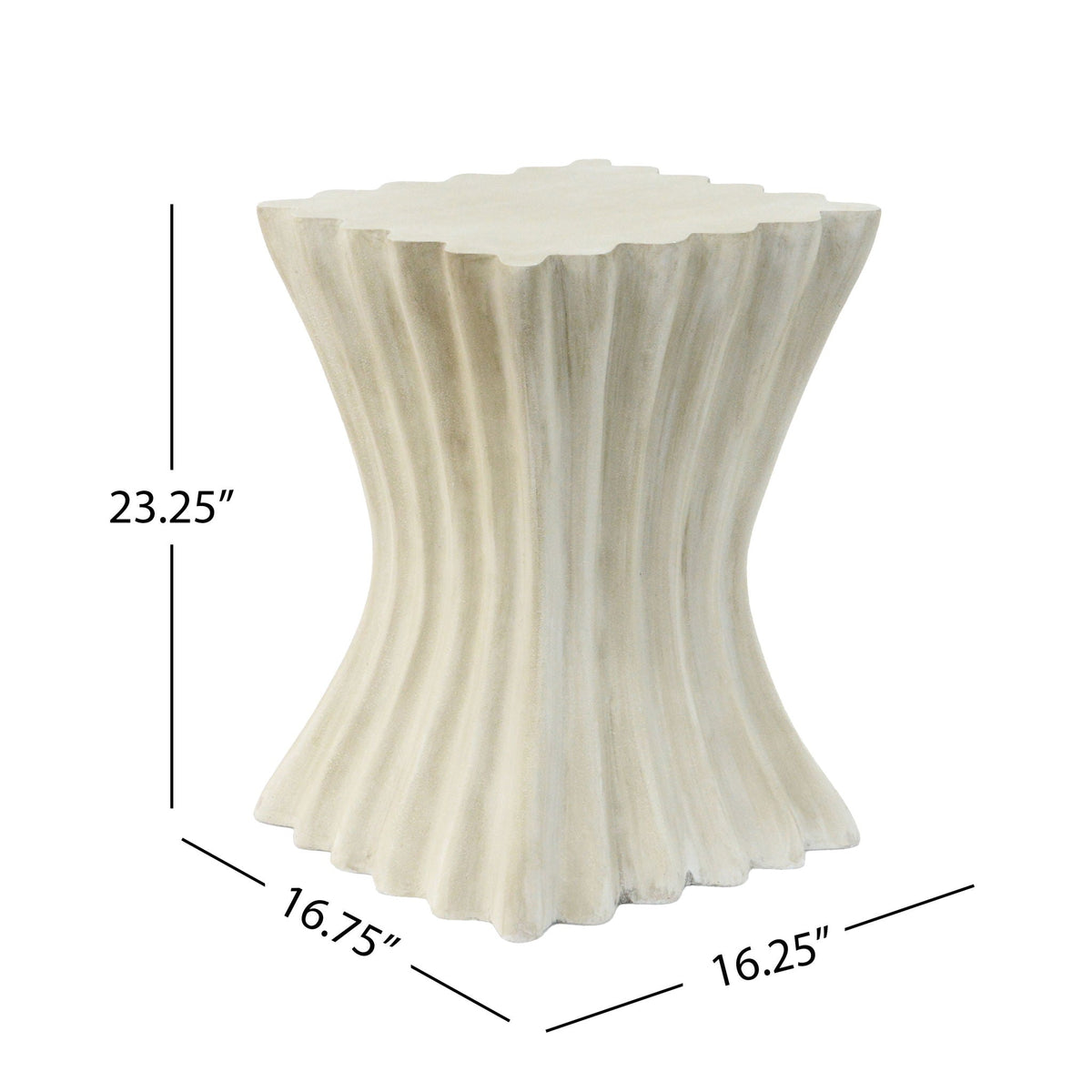 Mgo Archaistic Wavy Side Table - Antique Sandstone