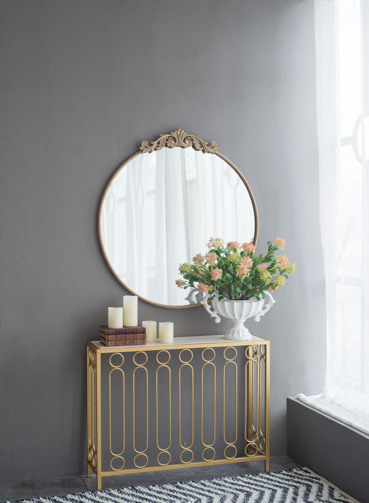 Classic Design Mirror With Baroque Inspired Frame