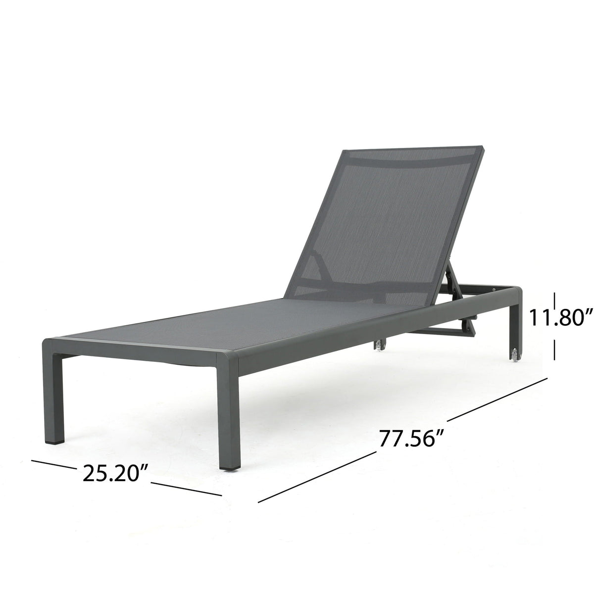 Outdoor Patio Chaise Lounge with 5 Reclining Positions