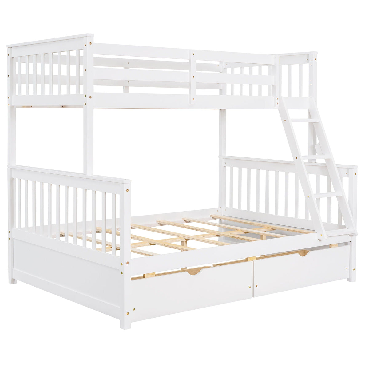 Bunk Bed With Ladders And 2 Storage Drawers