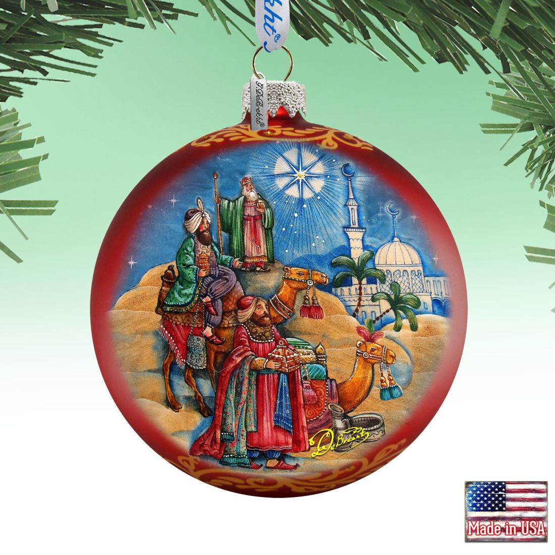 The Journey of the Three Kings Glass Ornament Limited Edition by G. DeBrekht - Nativity Holiday Decor - 73906