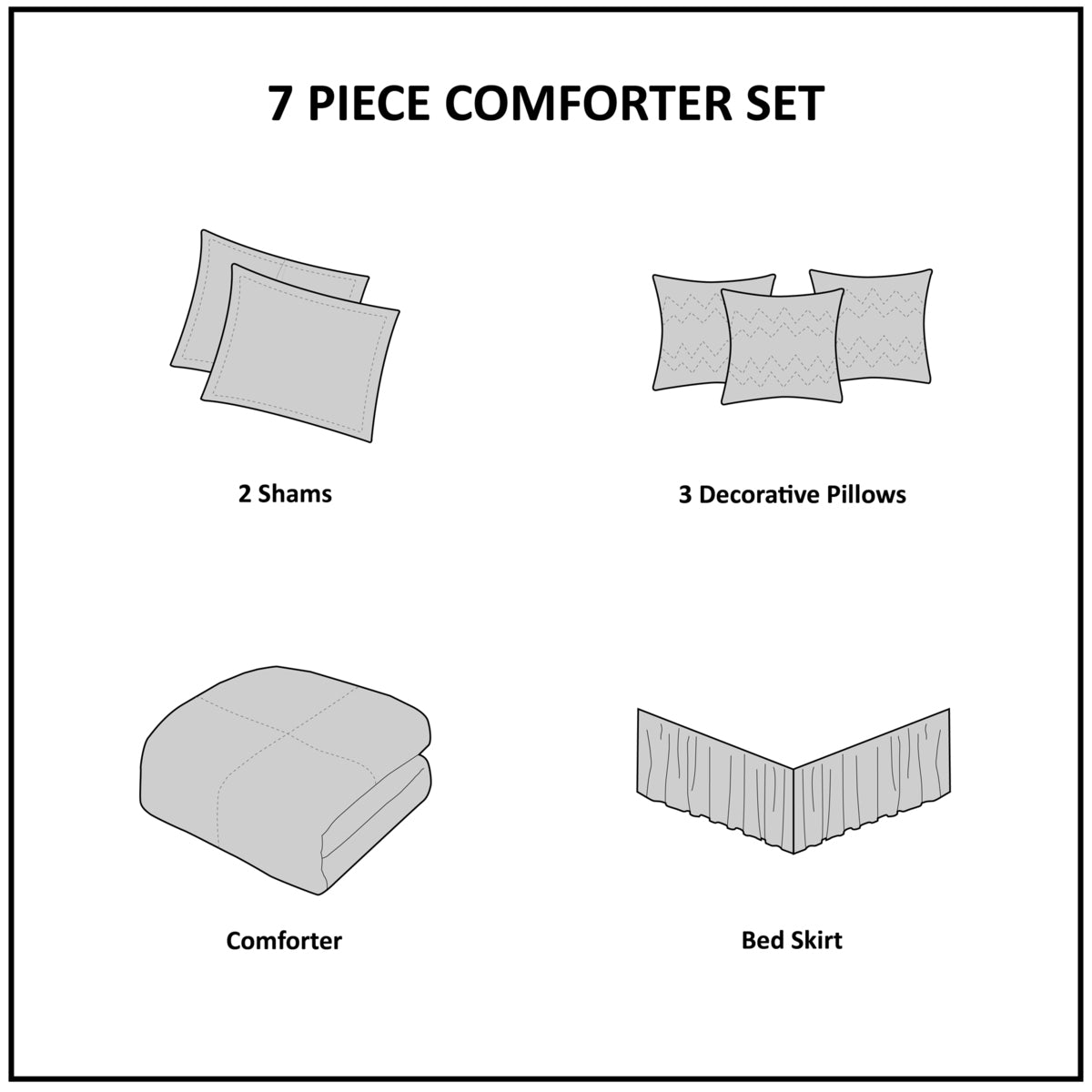 7 Piece Tufted Comforter Set Navy California King