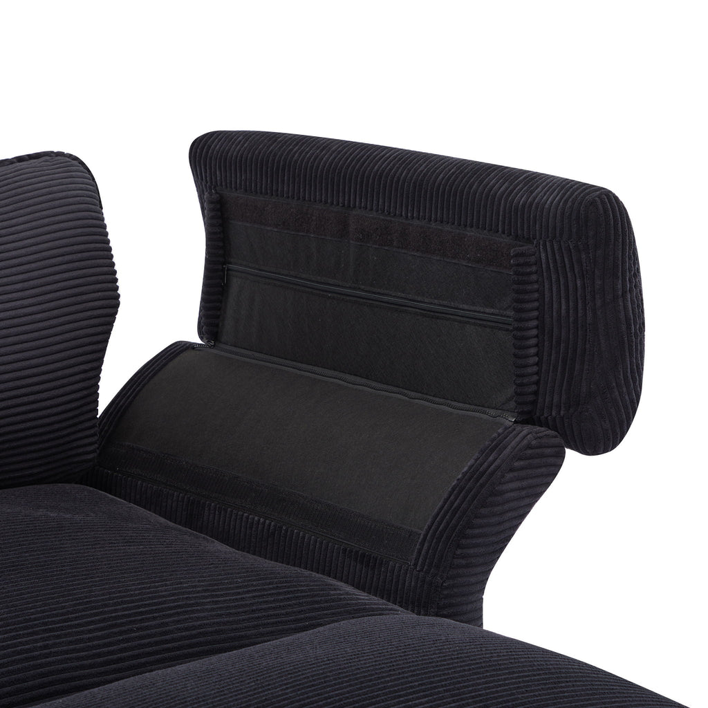 Modern Deep Seat Sectional Sofa With Ottoman