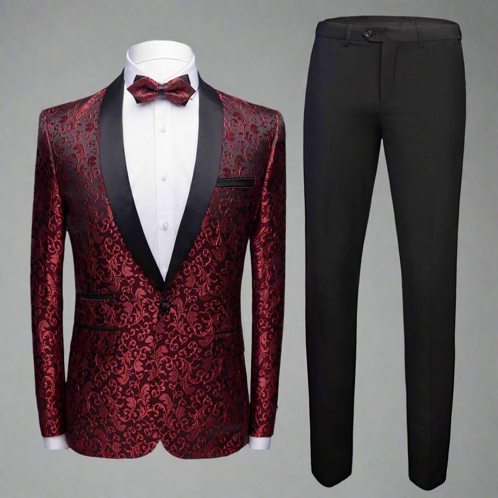 3 Piece Suit Slim Fit Blazer Pants & Vest Men's