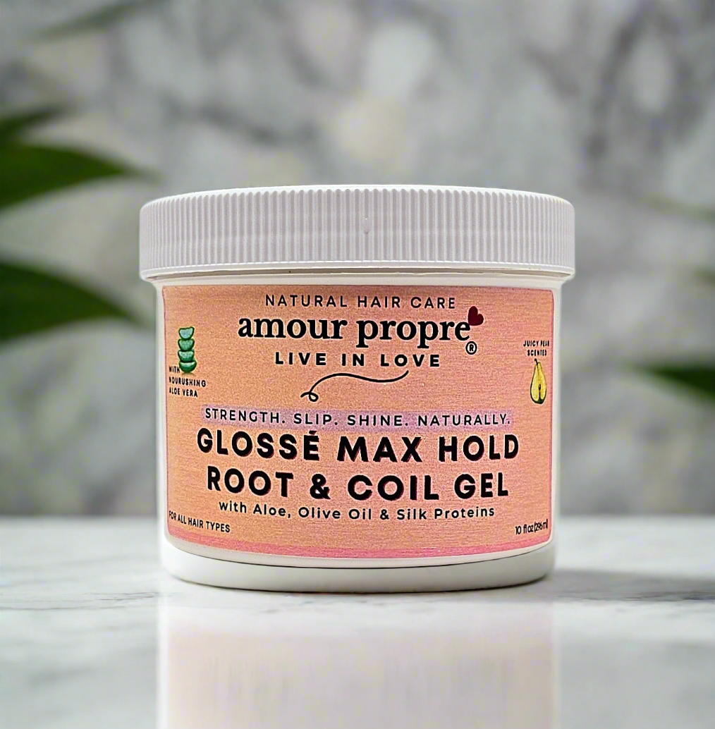 Glossé Max Hold Root & Coil Gel
with Aloe, Olive Oil & Silk Proteins