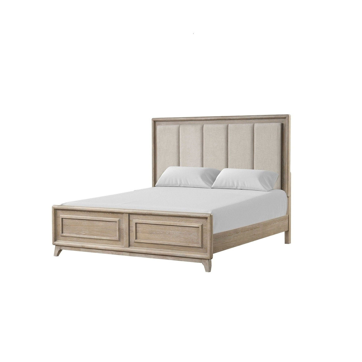 3 Piece Bedroom Set With Padded Headboard, 2 Nightstands